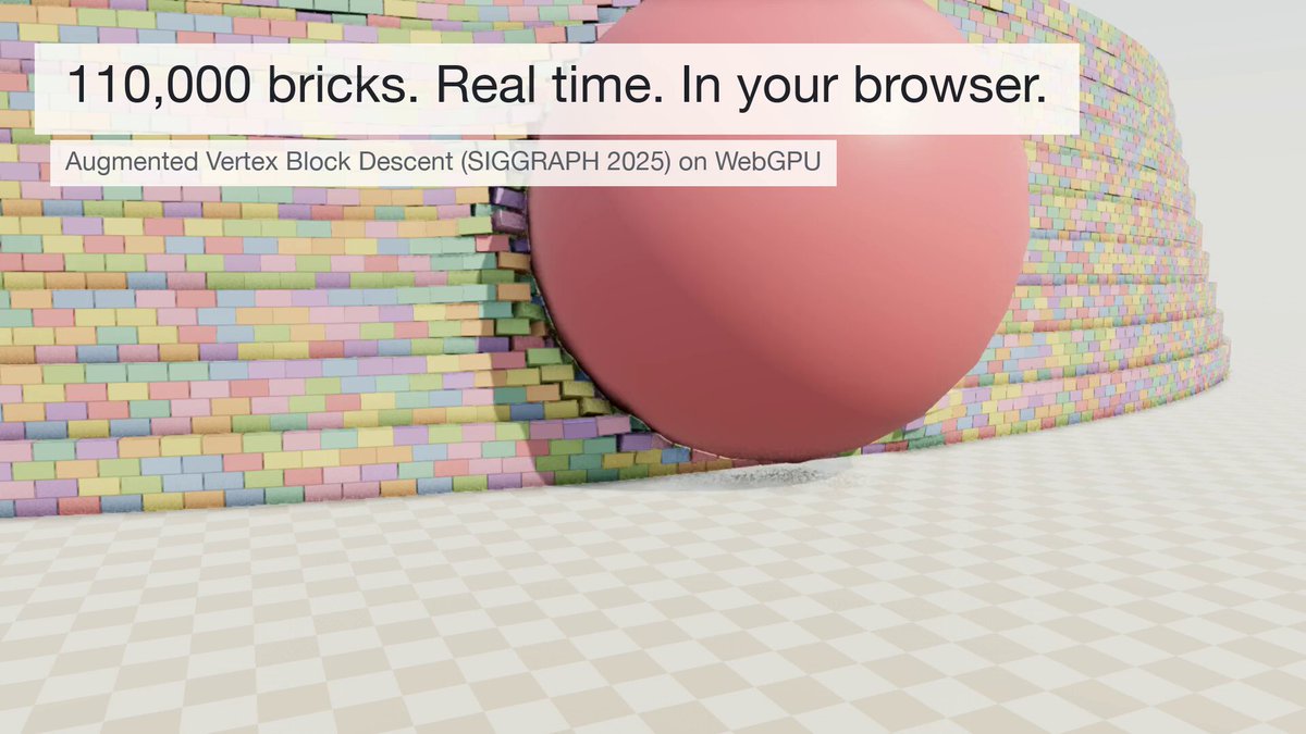 110k rigid bodies in real time, in a browser tab. Grab anything, fire cannonballs. Built …